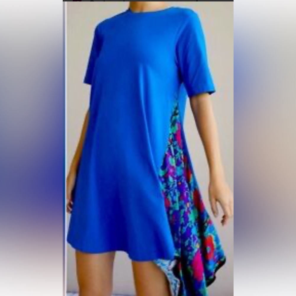 Anthropologie Tiny Women's Blue Giulia Contrast Tee Dress